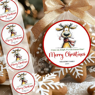 Autocollant de Noël lumineux de renne fantaisiste