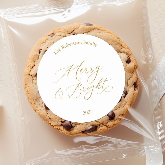 Autocollant de Noël Merry & Bright