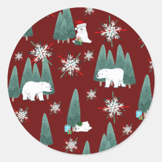 Autocollant de Noël Ours Polaire