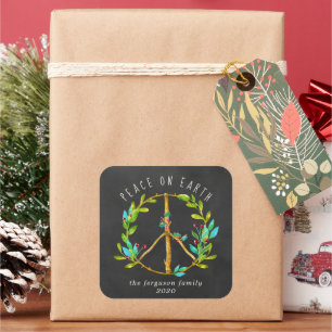 Autocollant de Noël Paix sur Terre