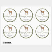 Autocollant de Noël pastel tendance avec nom de fa (Feuille)