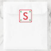 Autocollant de Noël personnalisé vert et rouge (Sac)