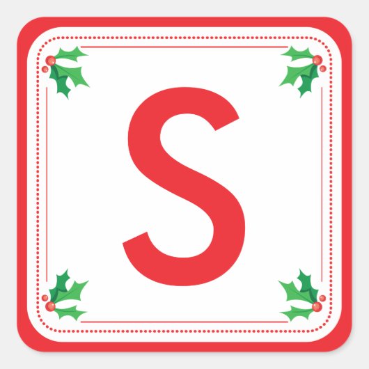 Autocollant de Noël personnalisé vert et rouge (Devant)