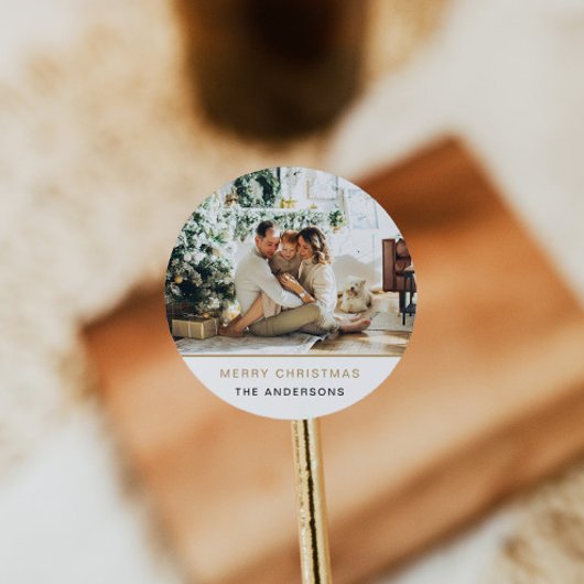 Autocollant de Noël Photo Étiquette de Fêtes Minim