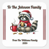 Autocollant de Noël Raccoon (Devant)