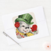 Autocollant de Noël Retro Vintage snowman (Enveloppe)