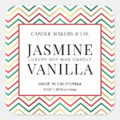 Autocollant de Noël Rouge Vert Or Étiquette de Fêt (Devant)