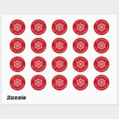 Autocollant de Noël simple rouge et blanc en forme (Feuille)