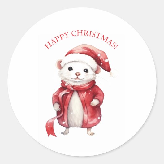 AUTOCOLLANT DE NOËL SOURIS (Devant)