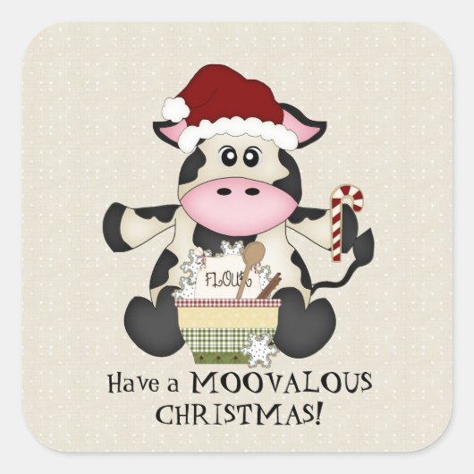 autocollant de Noël Vache (Devant)