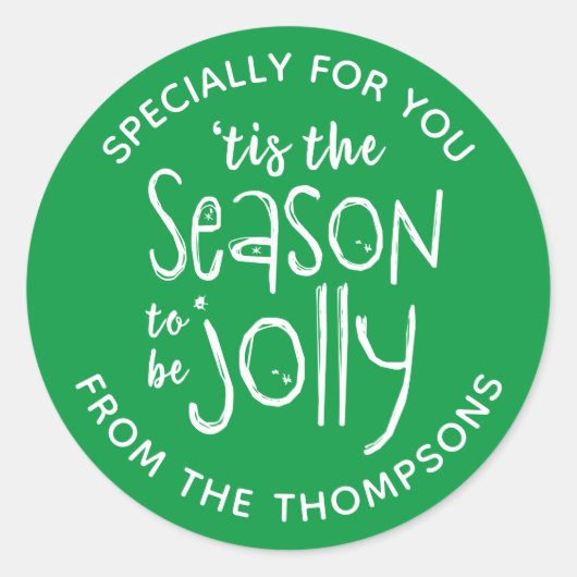 Autocollant de Noël vert moderne (Devant)
