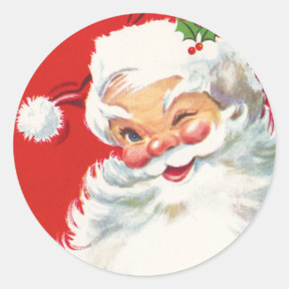 Autocollant de Noël vintage du Père Noël