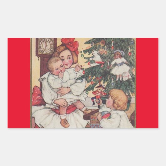 Autocollant de Noël Vintage pour enfants de l'époq (Devant)