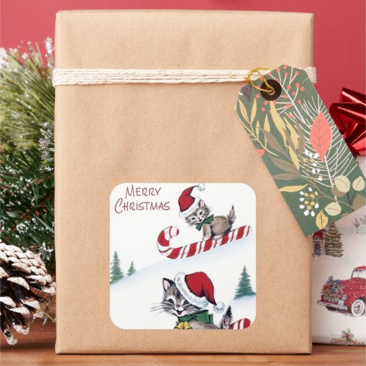 Autocollant de Noël vintage rétro (vacances)