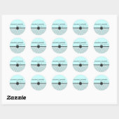 Autocollant de nom baroque Turquoise (Feuille)