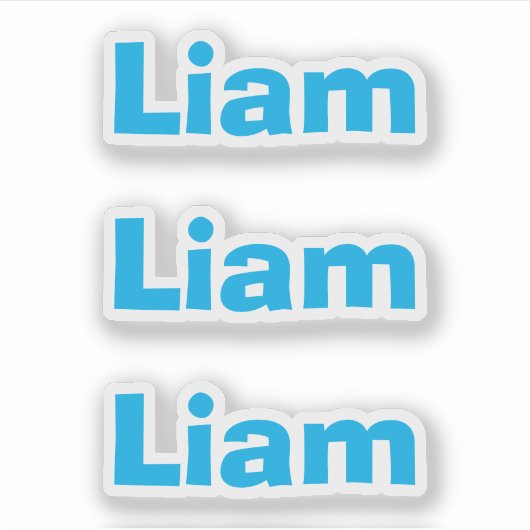 Autocollant de nom bleu drôle pour enfants mignons (Devant)