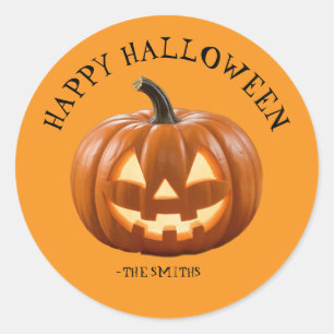 autocollant de nom de coutume de Jack O Lantern Ha