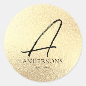 Autocollant de nom de famille Faux Gold Foil (Devant)
