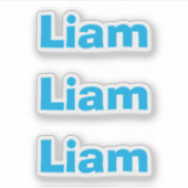 Autocollant de nom de fun bleu pour enfants mignon (Devant)