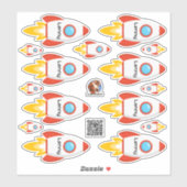 Autocollant de nom de fusée | Forme - Autocollant (Feuille)