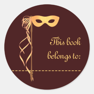 Autocollant de nom de livre (masque de ruban or)
