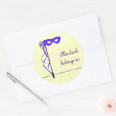 Autocollant de nom de livre (Masque de ruban viole (Enveloppe)