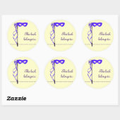 Autocollant de nom de livre (Masque de ruban viole (Feuille)