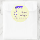 Autocollant de nom de livre (Masque de ruban viole (Sac)