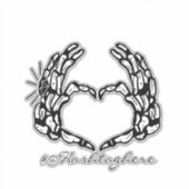 Autocollant de nom de mariage squelette (Devant)