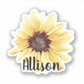 Autocollant de nom de tournesol personnalisé (Devant)