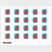 Autocollant de nom d'enseignant Apple Rose Prépa (Feuille)