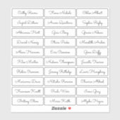 Autocollant de nom d'invité de script mignon trans (Feuille)