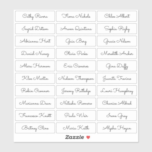 Autocollant de nom d'invité de script mignon trans (Feuille)