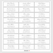 Autocollant de nom d'invité de script noir chic (Feuille)