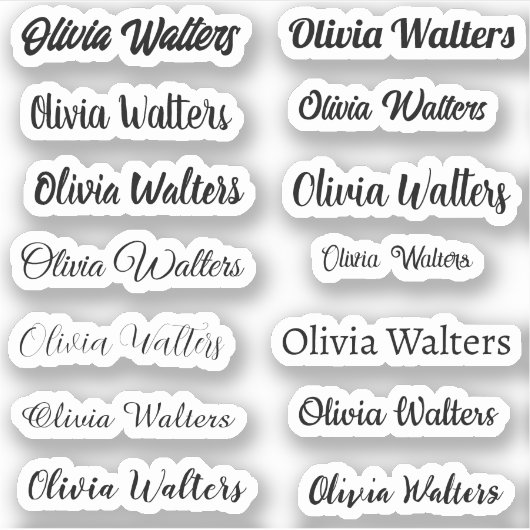 Autocollant de nom élégant (Devant)