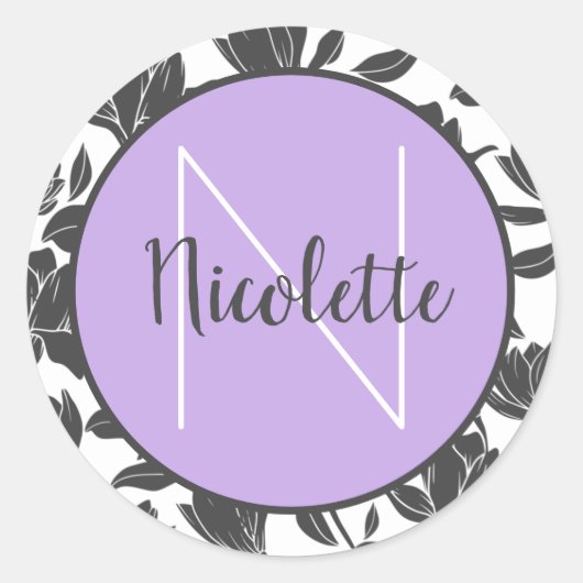 Autocollant de nom Fleurs de tulipe florales paste (Devant)