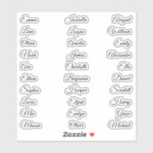 Autocollant de nom personnalisé – Traduction de ca (Feuille)