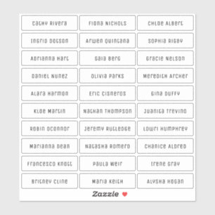 Autocollant de noms d'invités chic et transparent