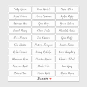 Autocollant de noms d'invités de script élégant tr