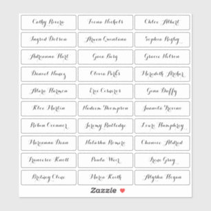 Autocollant de noms d'invités de script moderne t
