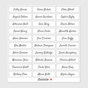 Autocollant de noms d'invités de script moderne tr