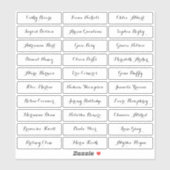 Autocollant de noms d'invités de script moderne tr (Feuille)