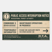 Autocollant de notification d'interruption d'accès