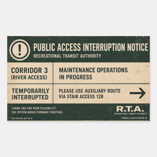 Autocollant de notification d'interruption d'accès (Devant)