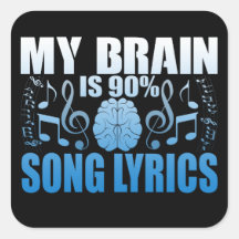 Autocollant de nouveauté paroles de chansons à 90%