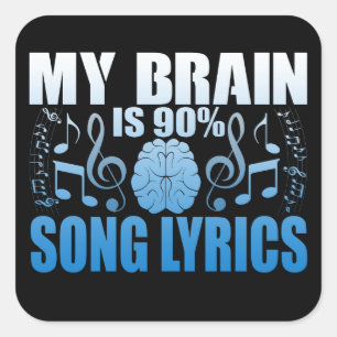 Autocollant de nouveauté paroles de chansons à 90%