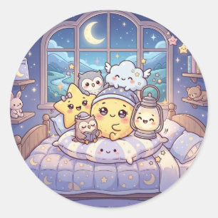 Autocollant de nuit mignon avec lune