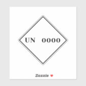 Autocollant de numéro ONU personnalisé (Feuille)