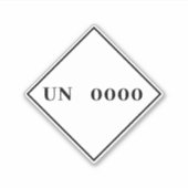 Autocollant de numéro ONU personnalisé (Devant)