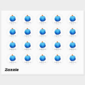 Autocollant de oiseau aquarelle bleu mignon (Feuille)